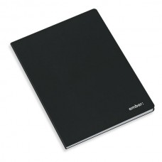 CADERNO AGRAFADO AMBAR CAPA PRETA A4 80FLS LISO