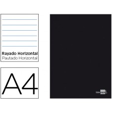 CADERNO AGRAFADO LIDERPAPEL CAPA PRETA A4 80FLS PAUTADO