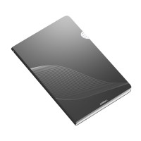 CADERNO AGRAFADO A4 CAPA PP PRETA AMBAR 48F 90G PAUTADO