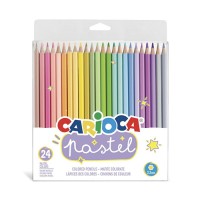 LÁPIS DE COR LONGOS CARIOCA PASTEL (CX.24)